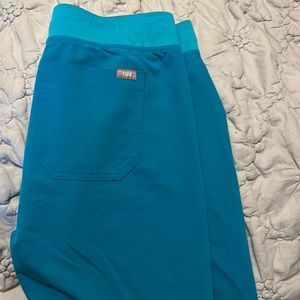 Teal M Figs Livingston scrub pants